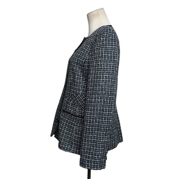 Sag Harbor black tweed sequin trim detail button blazer size 12 - Picture 8 of 10